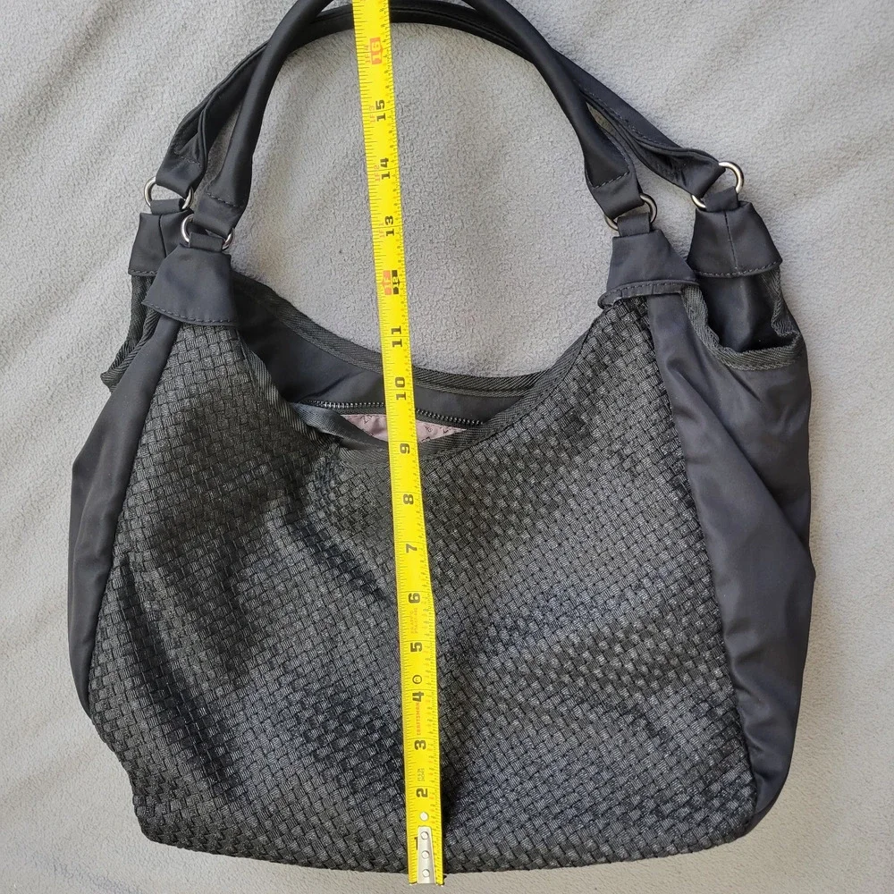 ZEE ALEXIS Purse Black Woven Boho Handbag Crossbody Strap Textured Tote Casual